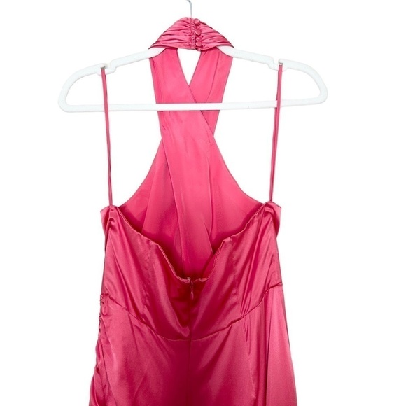 Cinq à Sept Arianna Silk Ruffle Midi Dress Pink Candy Size 6 NWT - Picture 6 of 9